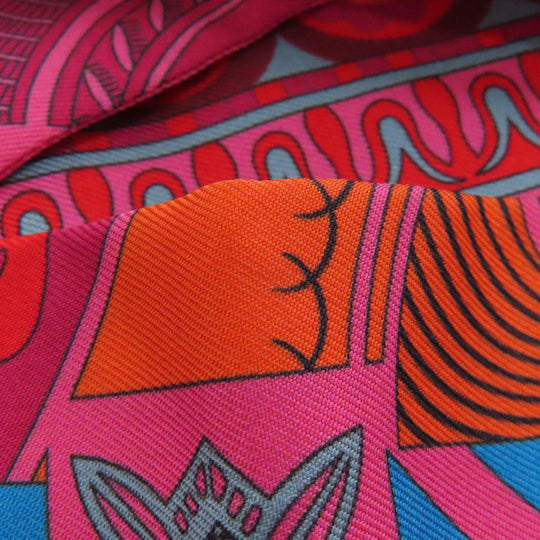 HERMES scarf silk pink Twilly Women Used Authentic