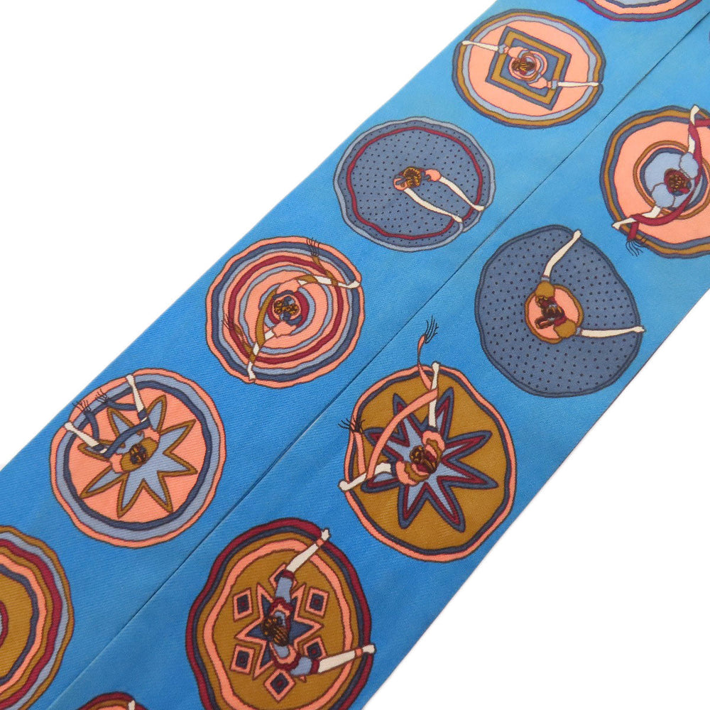 HERMES scarf silk blue Twilly Women Used Authentic