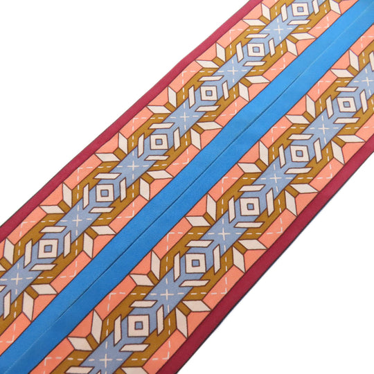 HERMES scarf silk blue Twilly Women Used Authentic