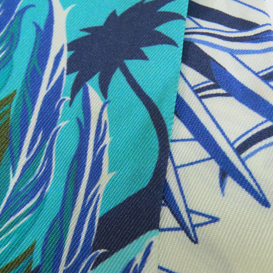 HERMES scarf silk blue Twilly Women Used Authentic