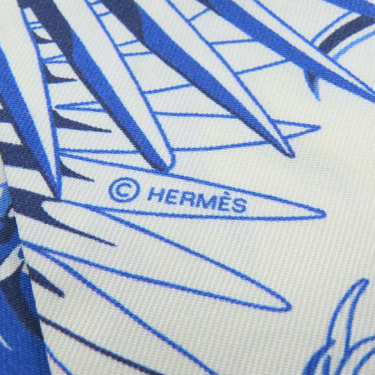 HERMES scarf silk blue Twilly Women Used Authentic