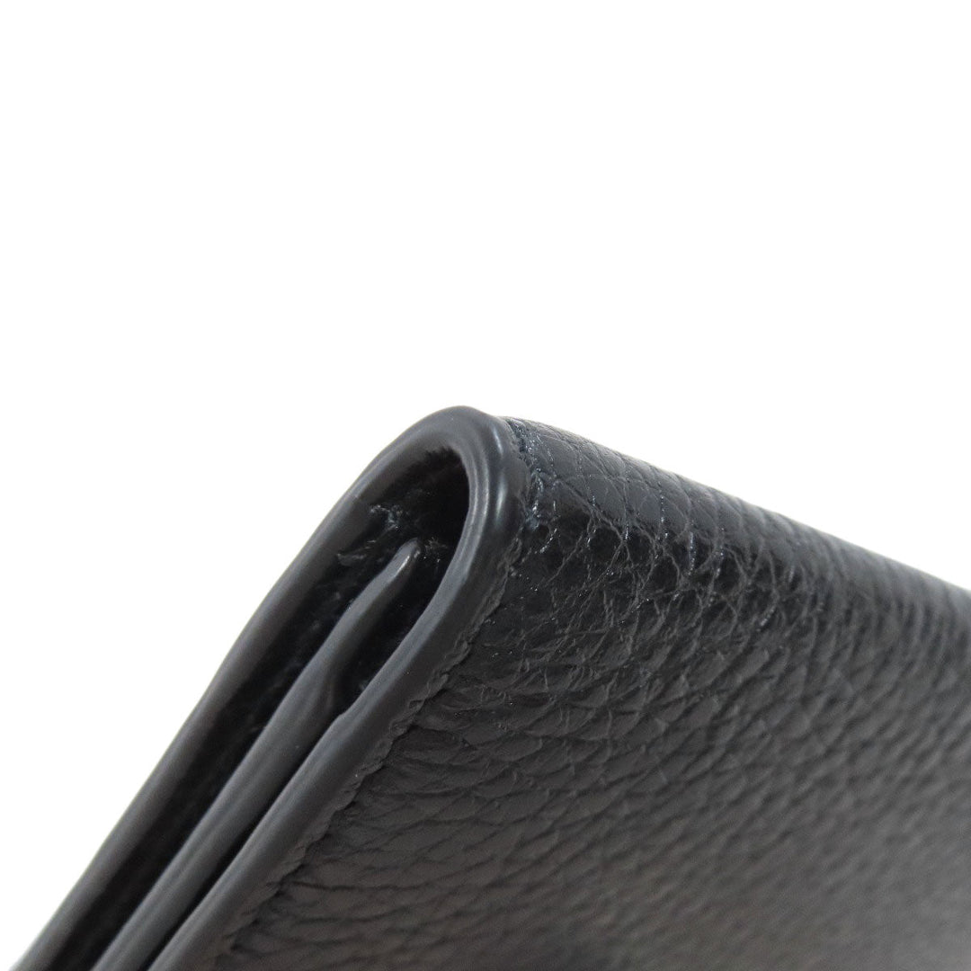 GUCCI Card Case 473923 leather black logo mens Used Authentic