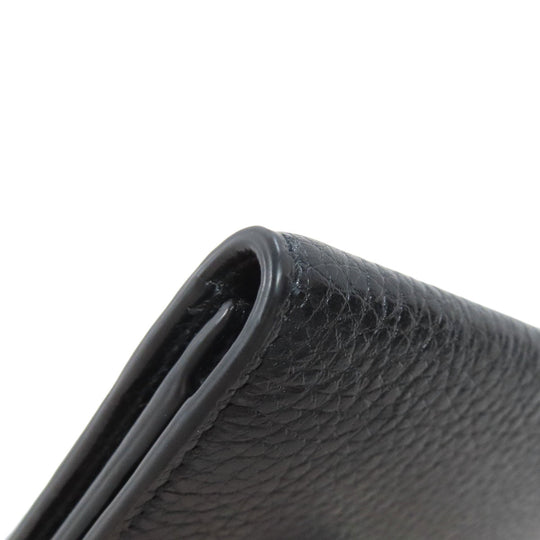 GUCCI Card Case 473923 leather black logo mens Used Authentic