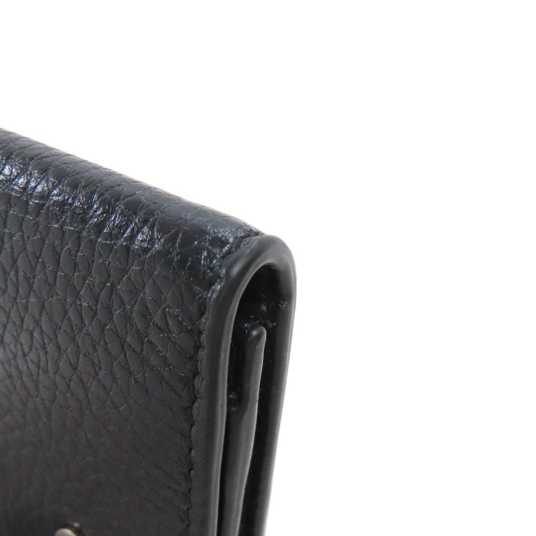 GUCCI Card Case 473923 leather black logo mens Used Authentic