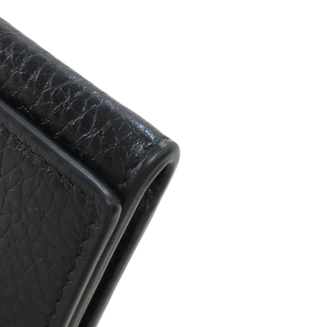GUCCI Card Case 473923 leather black logo mens Used Authentic