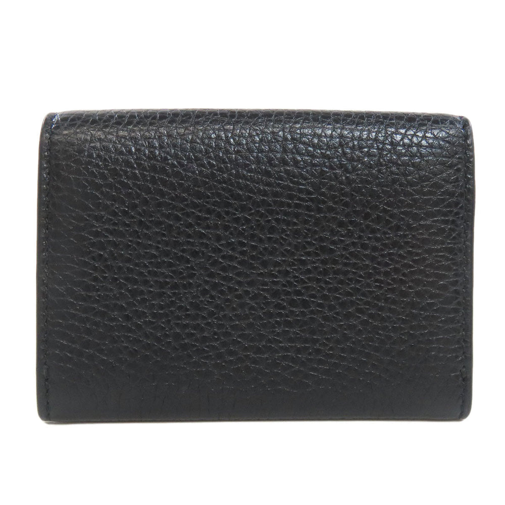 GUCCI Card Case 473923 leather black logo mens Used Authentic