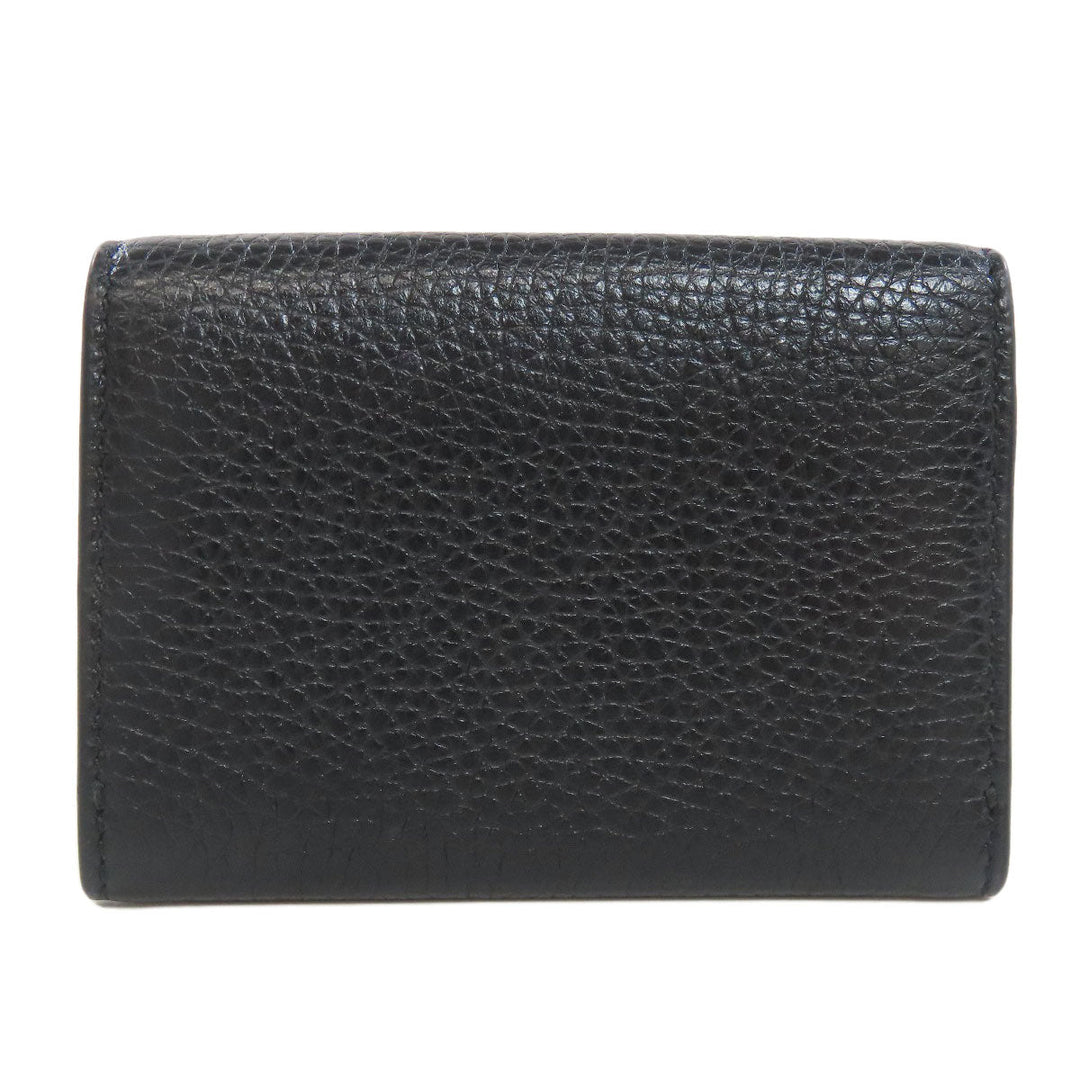 GUCCI Card Case 473923 leather black logo mens Used Authentic