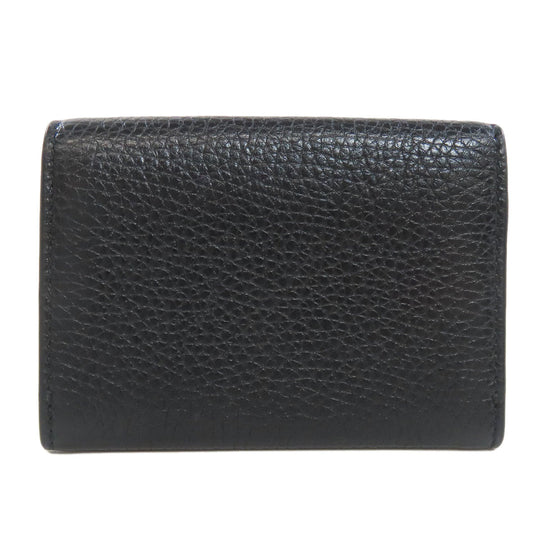 GUCCI Card Case 473923 leather black logo mens Used Authentic