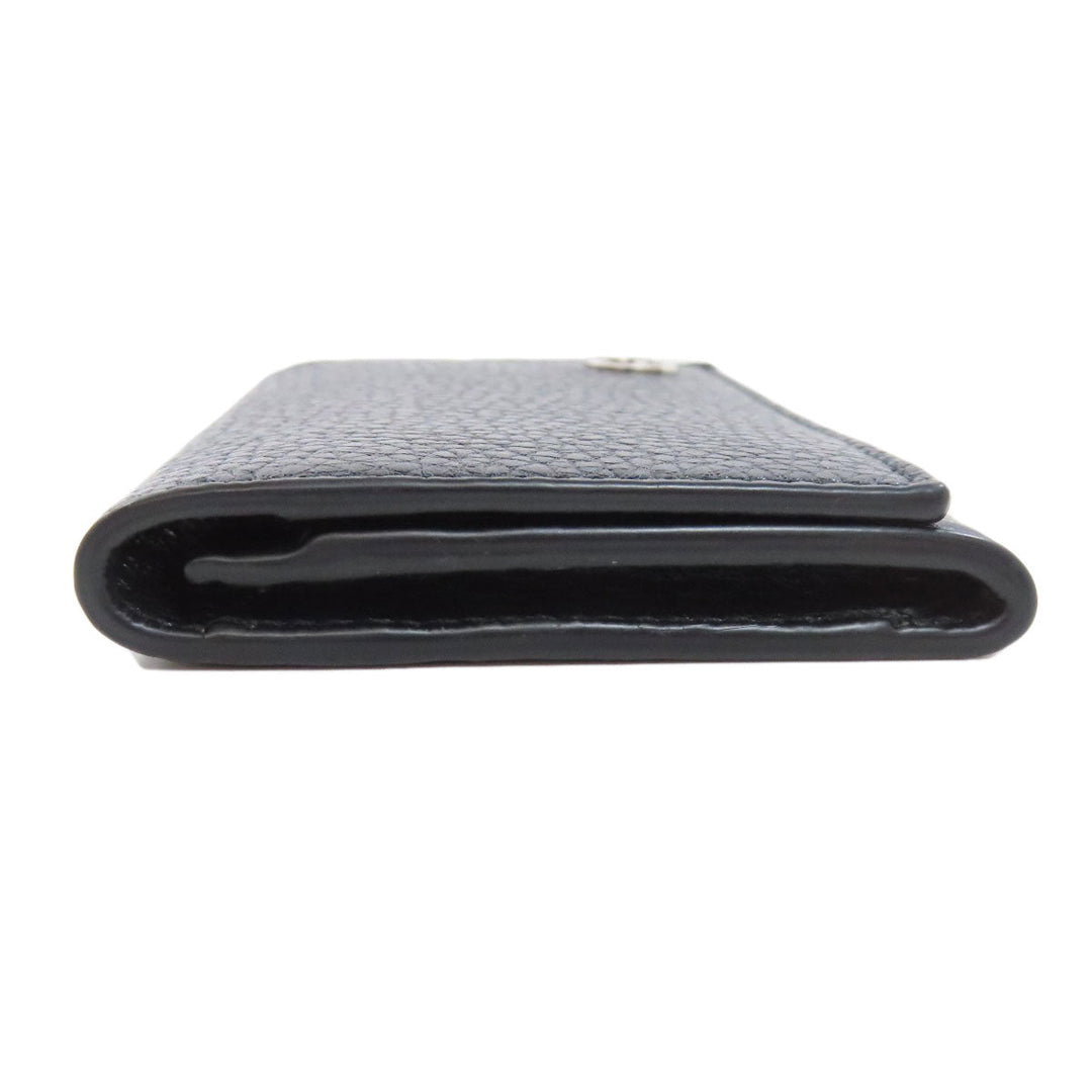 GUCCI Card Case 473923 leather black logo mens Used Authentic