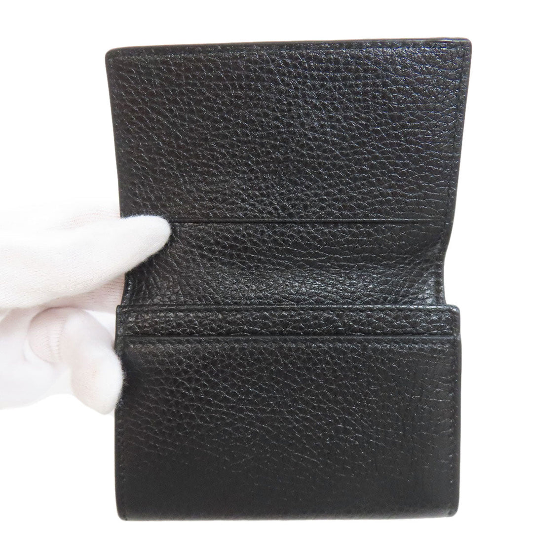 GUCCI Card Case 473923 leather black logo mens Used Authentic