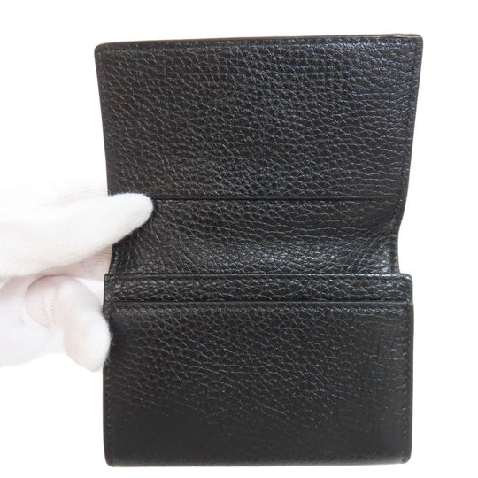 GUCCI Card Case 473923 leather black logo mens Used Authentic