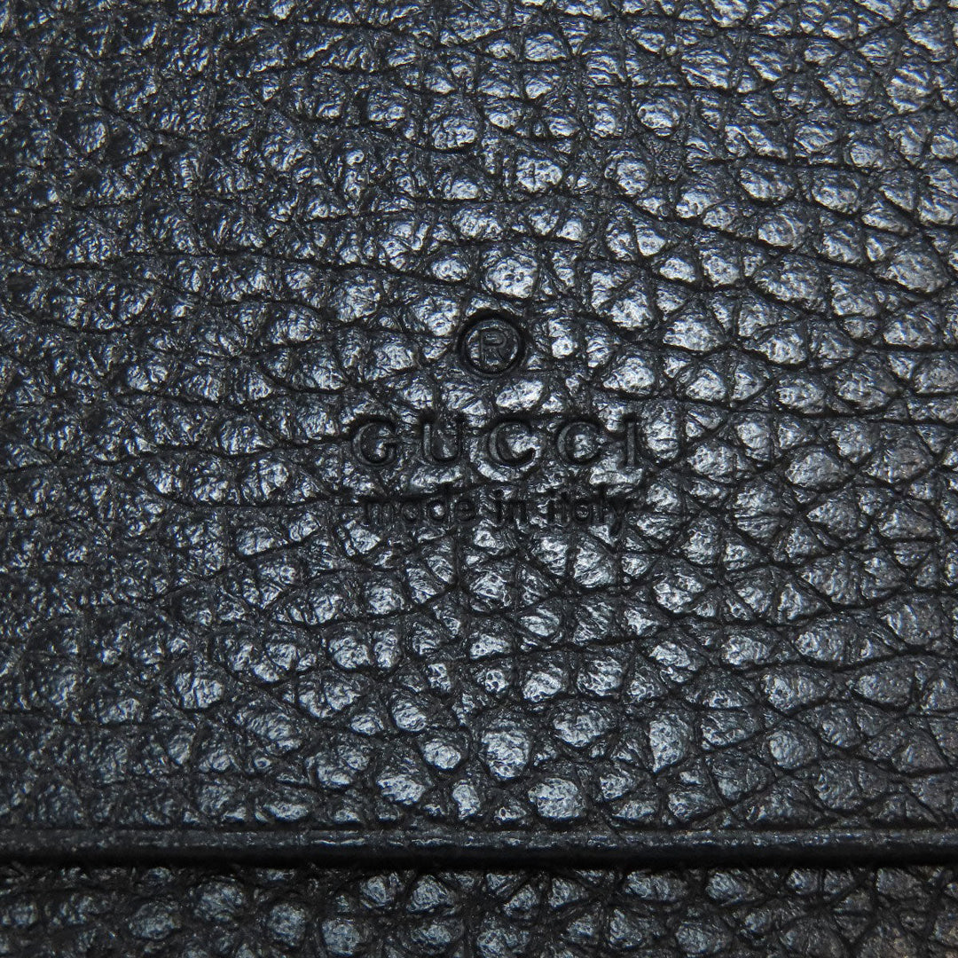 GUCCI Card Case 473923 leather black logo mens Used Authentic