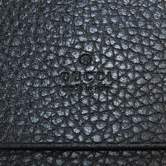 GUCCI Card Case 473923 leather black logo mens Used Authentic