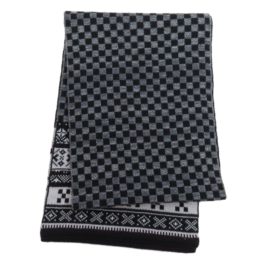 LOUIS VUITTON Scarf M72929 wool black Echarpe Flocon Women Used Authentic