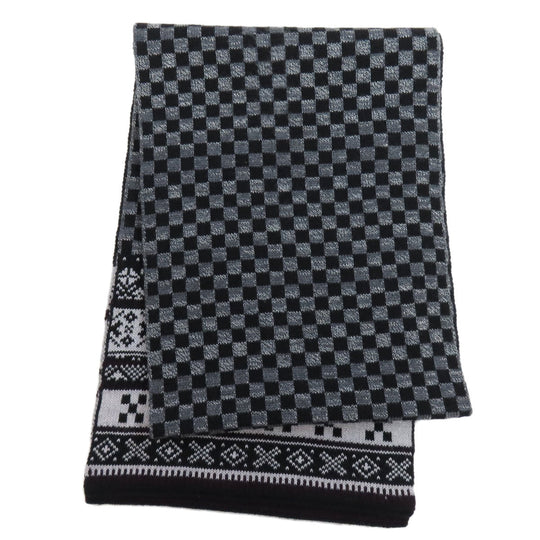 LOUIS VUITTON Scarf M72929 wool black Echarpe Flocon Women Used Authentic