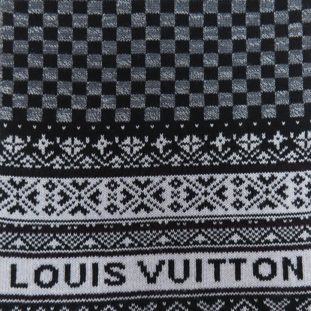 LOUIS VUITTON Scarf M72929 wool black Echarpe Flocon Women Used Authentic