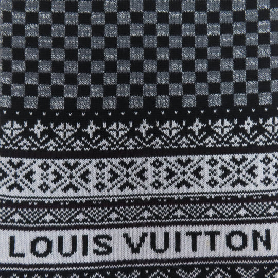 LOUIS VUITTON Scarf M72929 wool black Echarpe Flocon Women Used Authentic