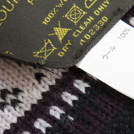 LOUIS VUITTON Scarf M72929 wool black Echarpe Flocon Women Used Authentic