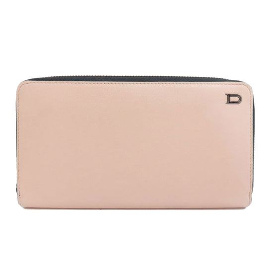 DELVAUX Long Wallet Purse leather pink logo