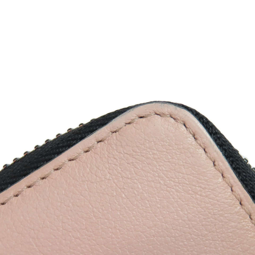 DELVAUX Long Wallet Purse leather pink logo