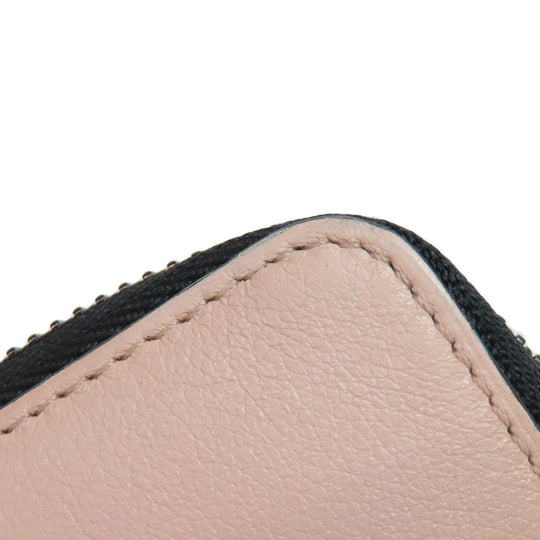 DELVAUX Long Wallet Purse leather pink logo