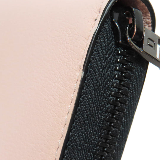 DELVAUX Long Wallet Purse leather pink logo