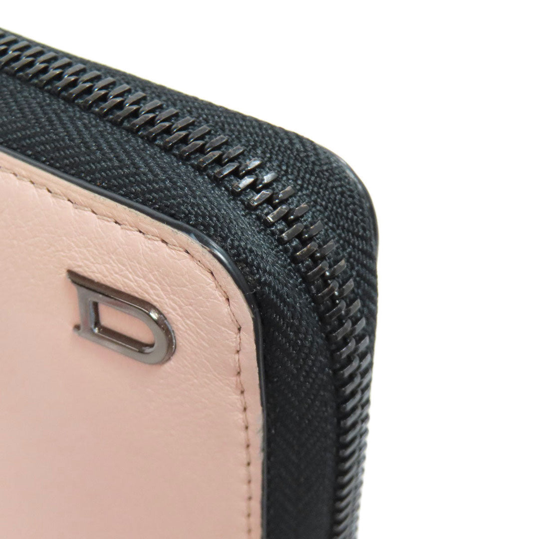 DELVAUX Long Wallet Purse leather pink logo
