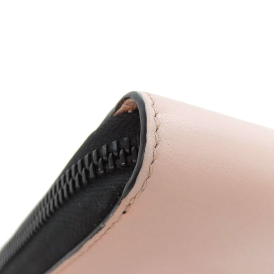 DELVAUX Long Wallet Purse leather pink logo