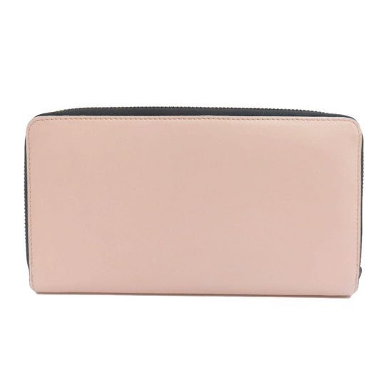 DELVAUX Long Wallet Purse leather pink logo