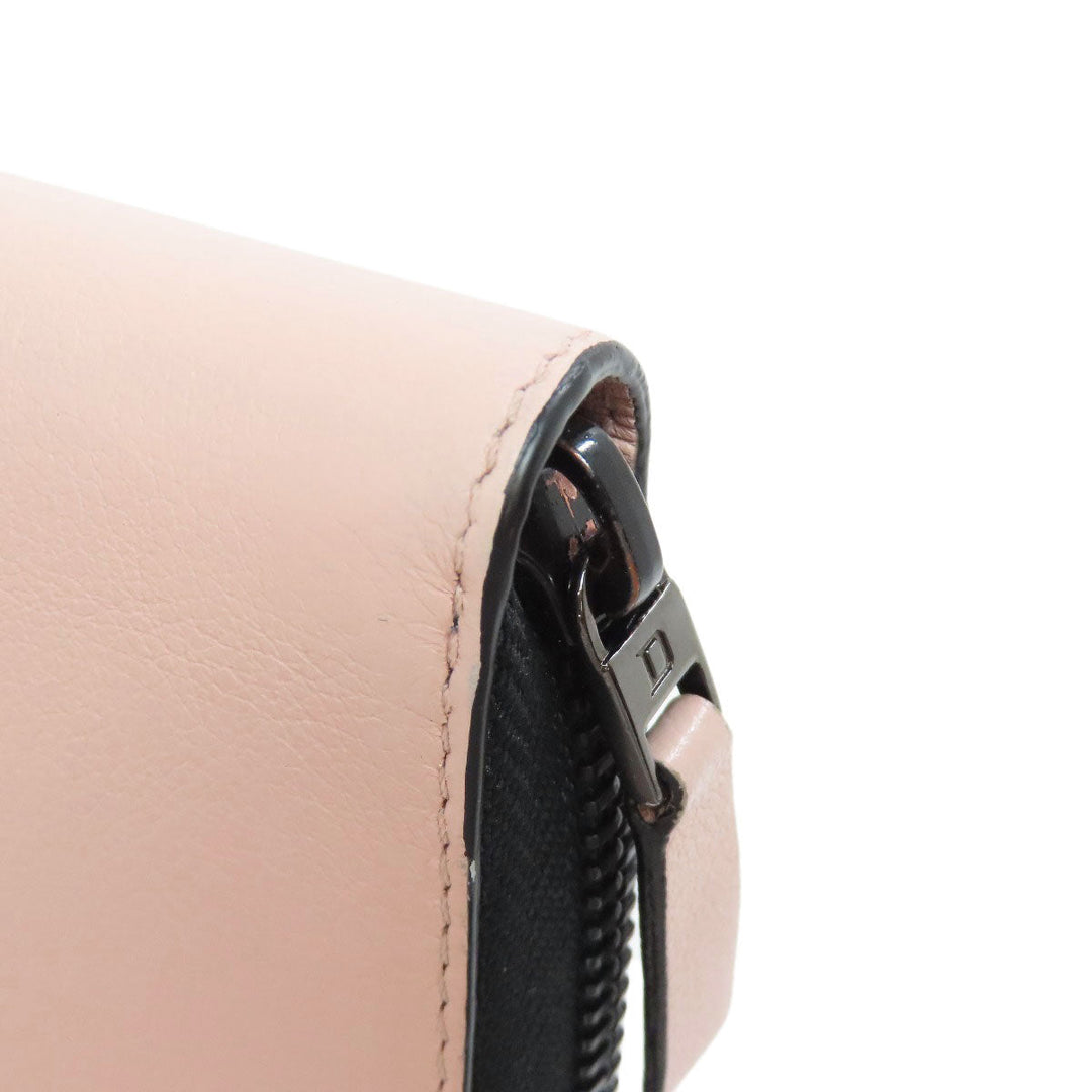 DELVAUX Long Wallet Purse leather pink logo