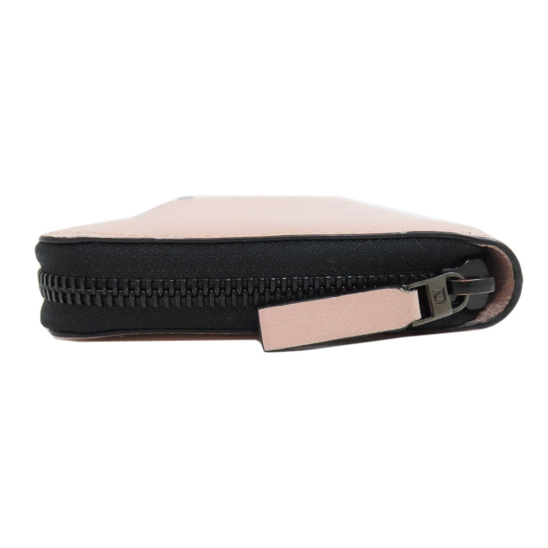 DELVAUX Long Wallet Purse leather pink logo