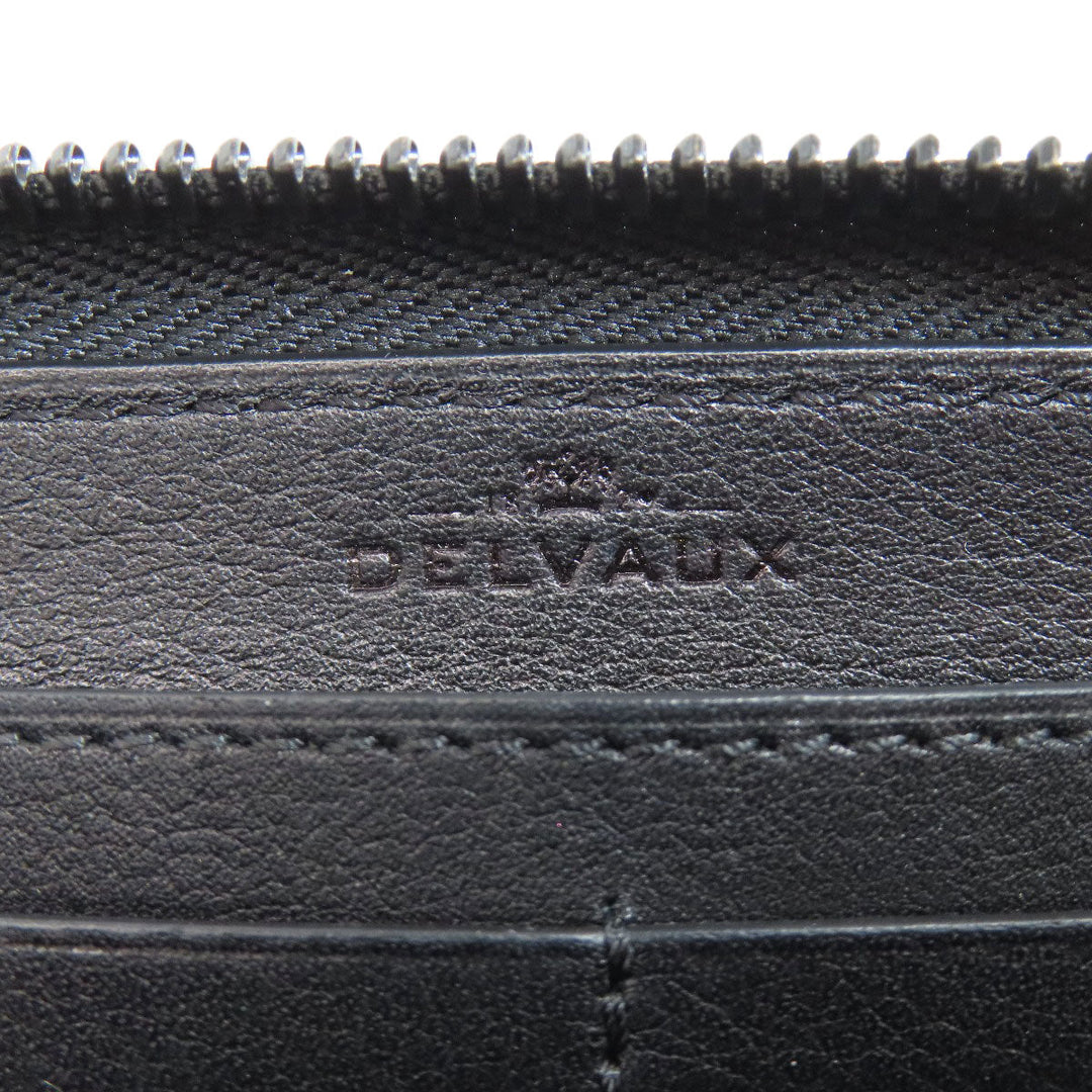 DELVAUX Long Wallet Purse leather pink logo