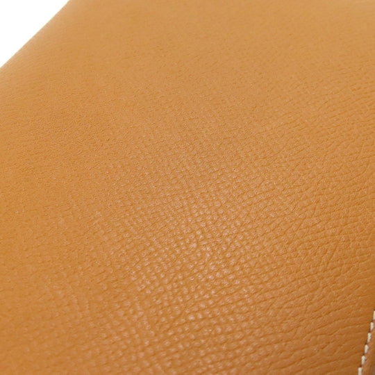 HERMES Long Wallet Purse Epsom Brown Azap Silk In Long Silver Metal