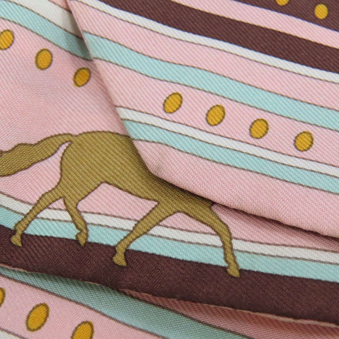 HERMES scarf silk pink Twilly Women Used Authentic