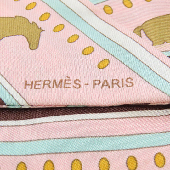 HERMES scarf silk pink Twilly Women Used Authentic