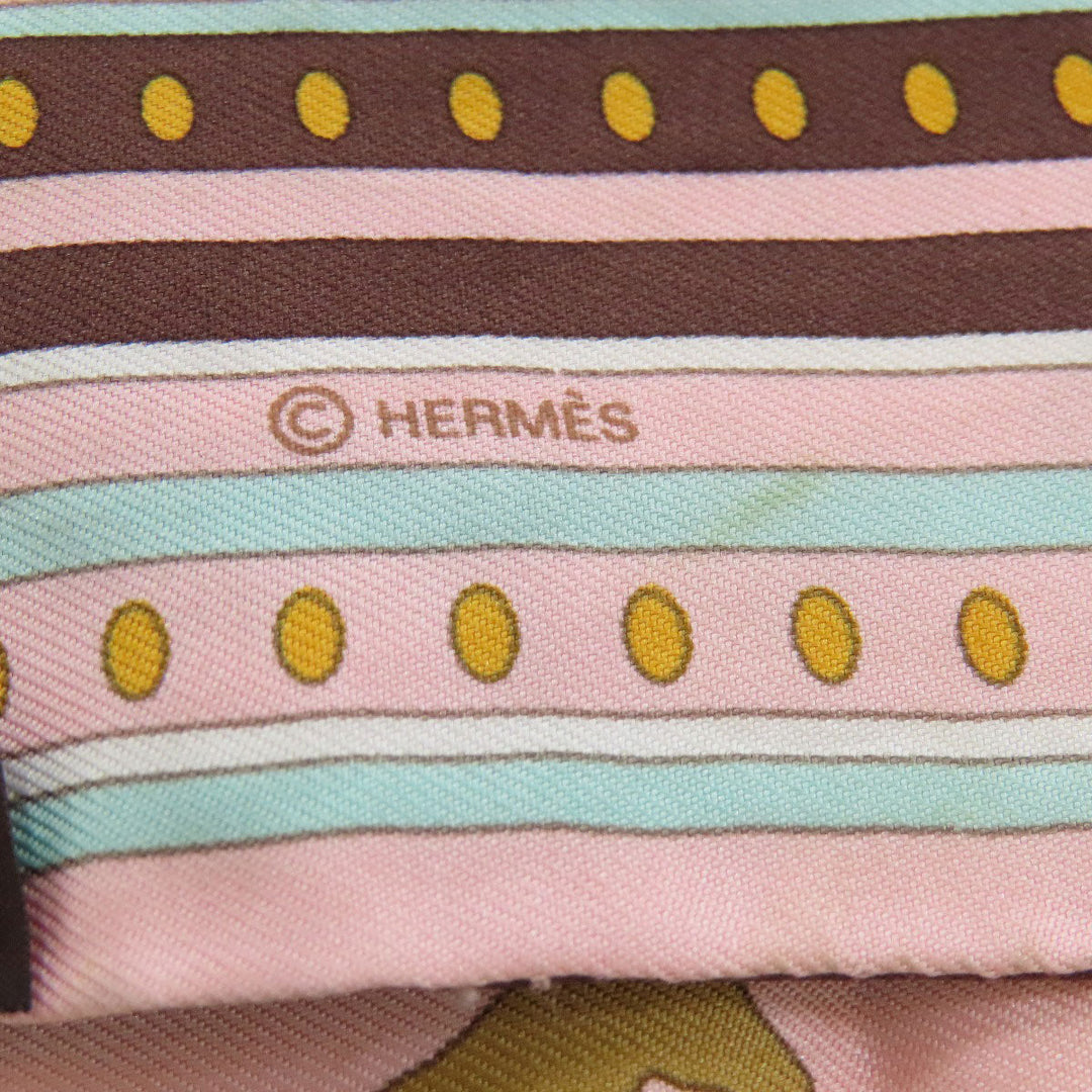 HERMES scarf silk pink Twilly Women Used Authentic