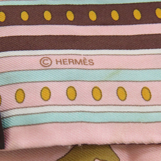 HERMES scarf silk pink Twilly Women Used Authentic