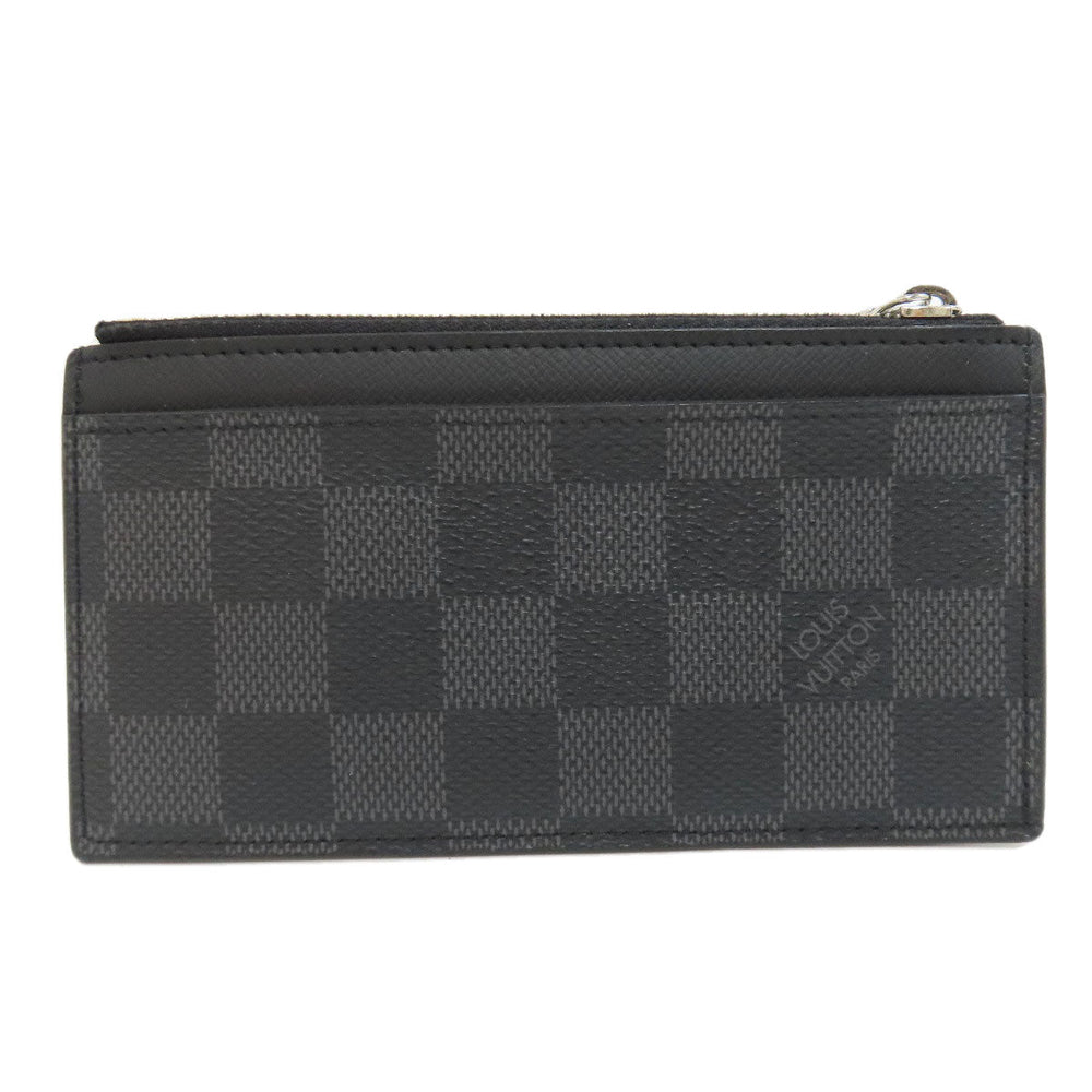 LOUIS VUITTON Coin case N64038 Damier canvas black Coin card holder mens Used Authentic
