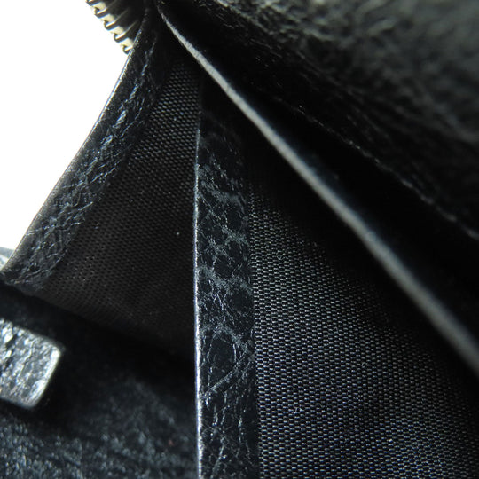 BALENCIAGA Long Wallet Purse 541996 leather black Metal motif