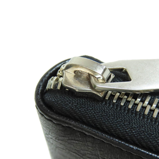 BALENCIAGA Long Wallet Purse 541996 leather black Metal motif
