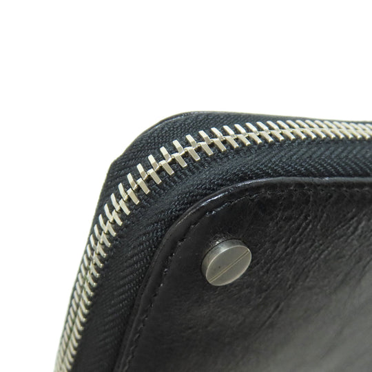 BALENCIAGA Long Wallet Purse 541996 leather black Metal motif