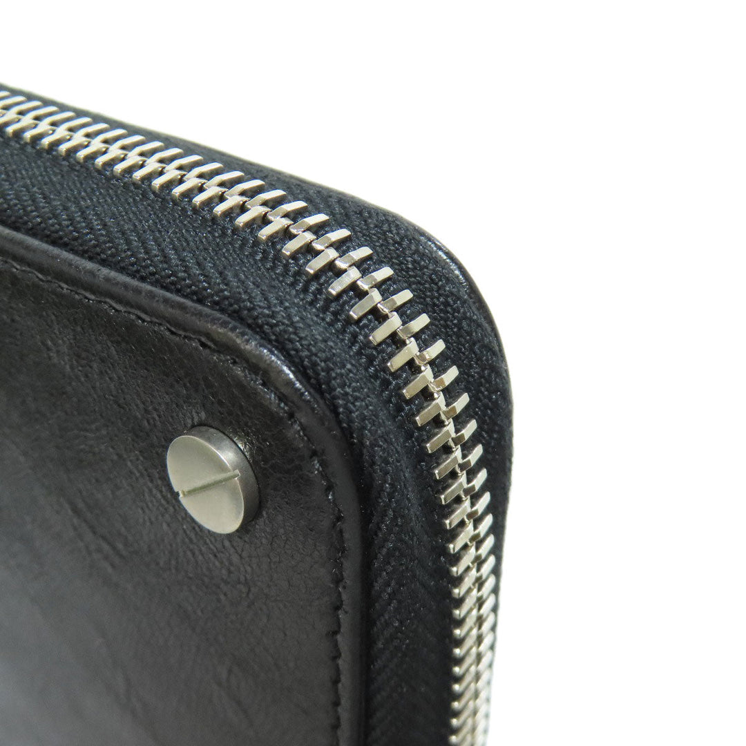 BALENCIAGA Long Wallet Purse 541996 leather black Metal motif