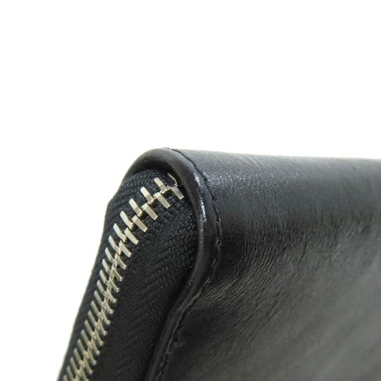BALENCIAGA Long Wallet Purse 541996 leather black Metal motif