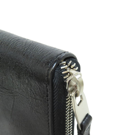 BALENCIAGA Long Wallet Purse 541996 leather black Metal motif