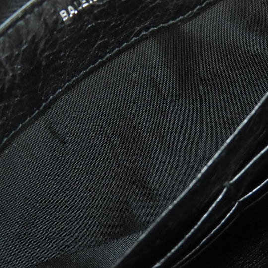 BALENCIAGA Long Wallet Purse 541996 leather black Metal motif