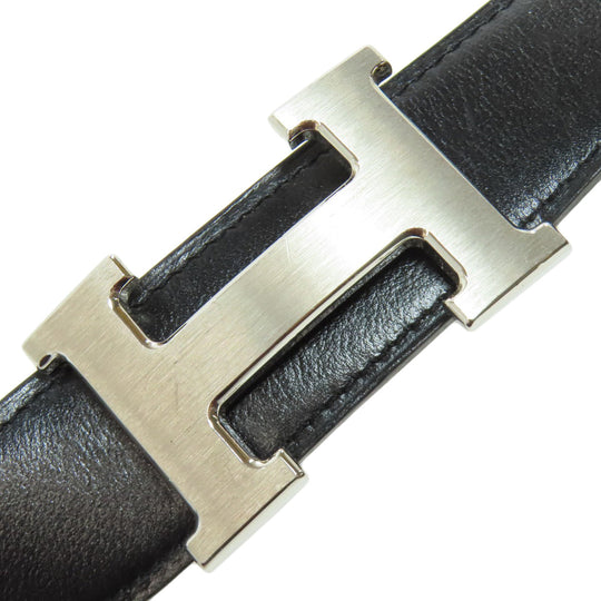 HERMES belt Taurillon Clemence Silver Belt Buckle Constance