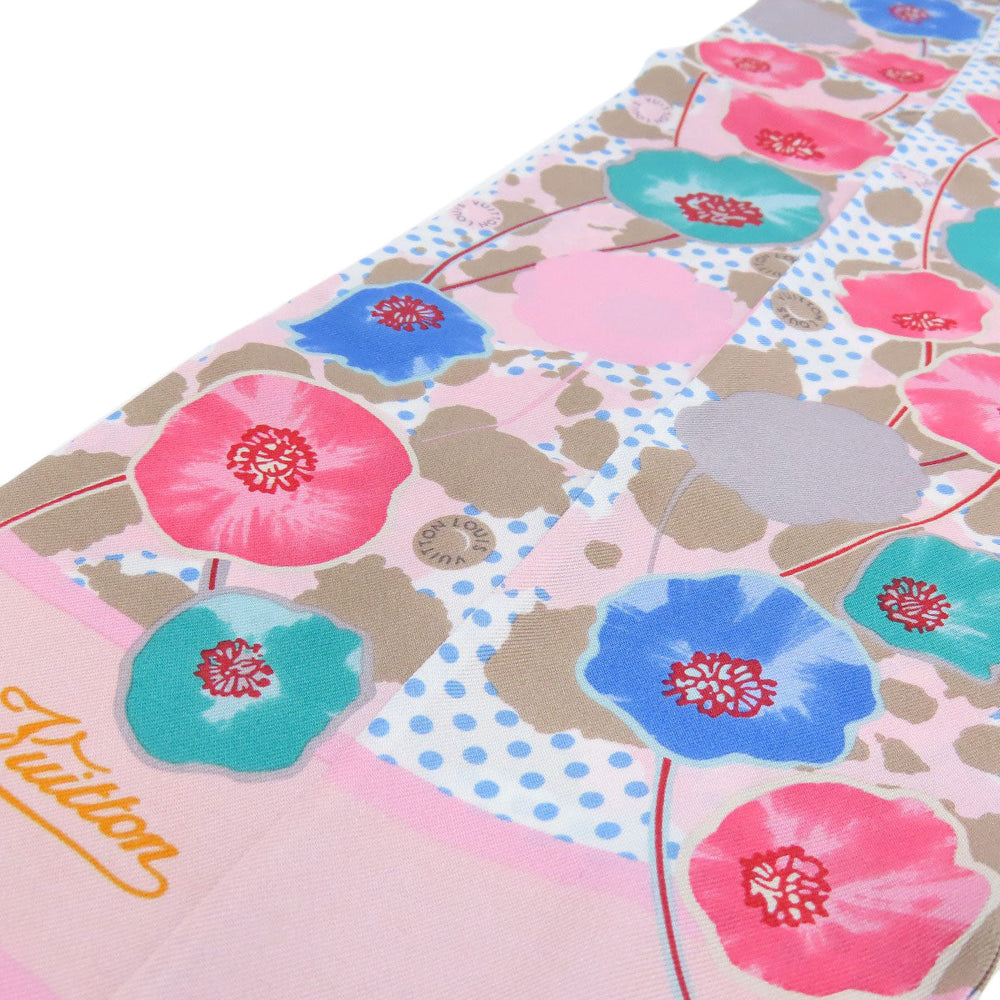 LOUIS VUITTON scarf M75214 silk pink Bando Retro Flower Women Used Authentic