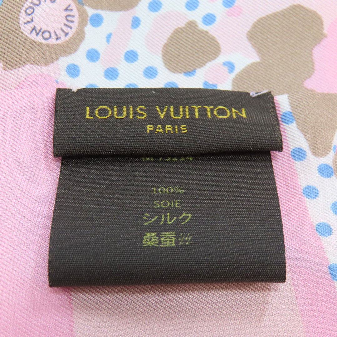 LOUIS VUITTON scarf M75214 silk pink Bando Retro Flower Women Used Authentic