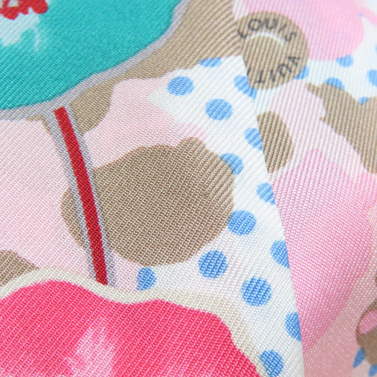 LOUIS VUITTON scarf M75214 silk pink Bando Retro Flower Women Used Authentic