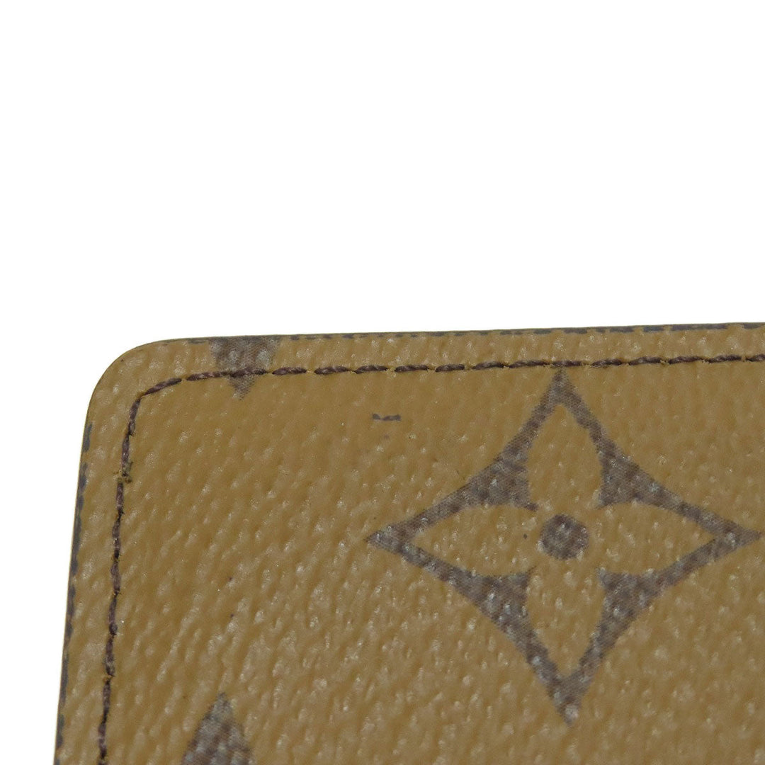 LOUIS VUITTON Card Case M69161 Monogram reverse Brown Porto cult  Simple Women Used Authentic